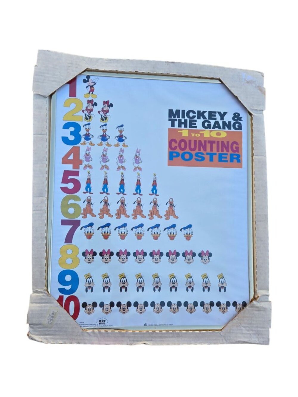 Mickey and The Gang Counting Poster Minnie Disney Framed Educational Wall Decor